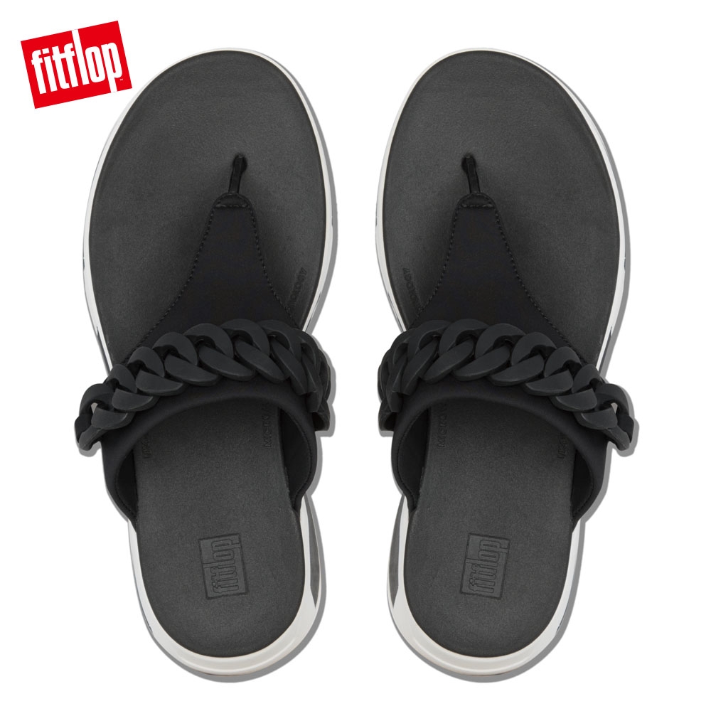 FitFlop HEDA CHAIN TOE THONGS運動風夾腳涼鞋 黑色