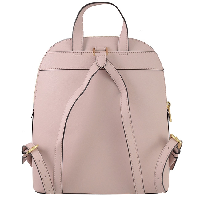 MICHAEL KORS EMMY 金屬LOGO防刮牛皮貝殼後背包(芭蕾粉)