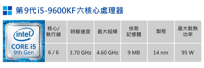 i5_華碩平台【藝術武士】i5-9600KF/16G/1T/P1000/512G_M2