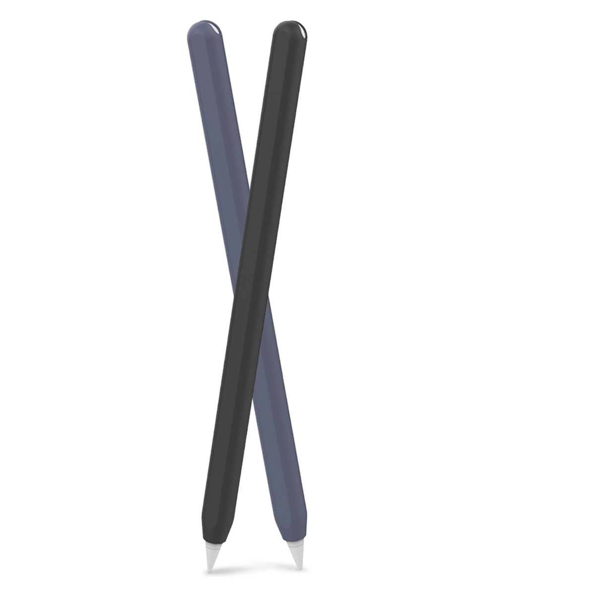AHAStyle Apple Pencil 第二代專用 矽膠保護筆套 雙色2入 黑＋午夜藍