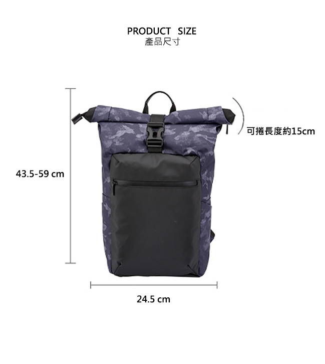 DF BAGSCHOOL - outdoor率性風商務旅行學生中性迷彩後背包-共2色