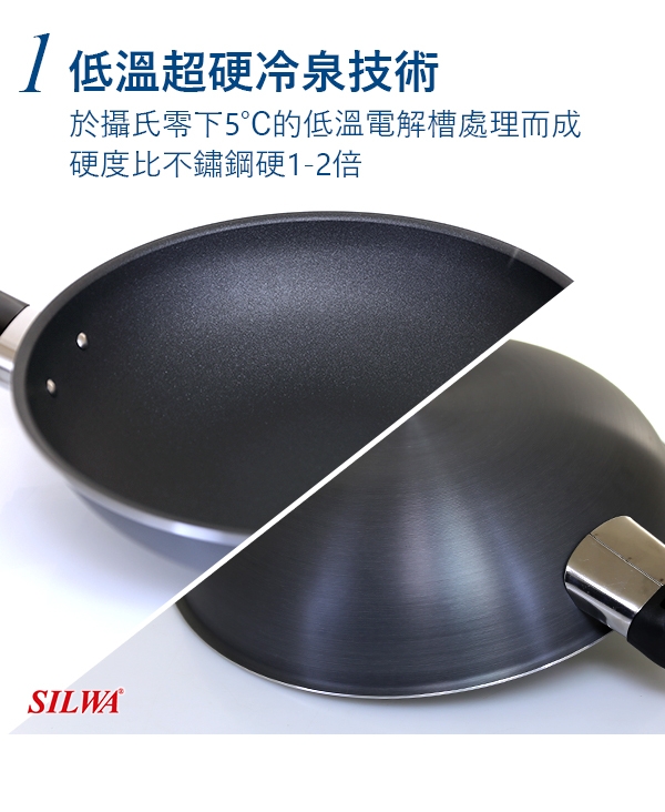 [西華SILWA] 冷泉超硬科技不沾炒鍋37cm(附組合蓋)