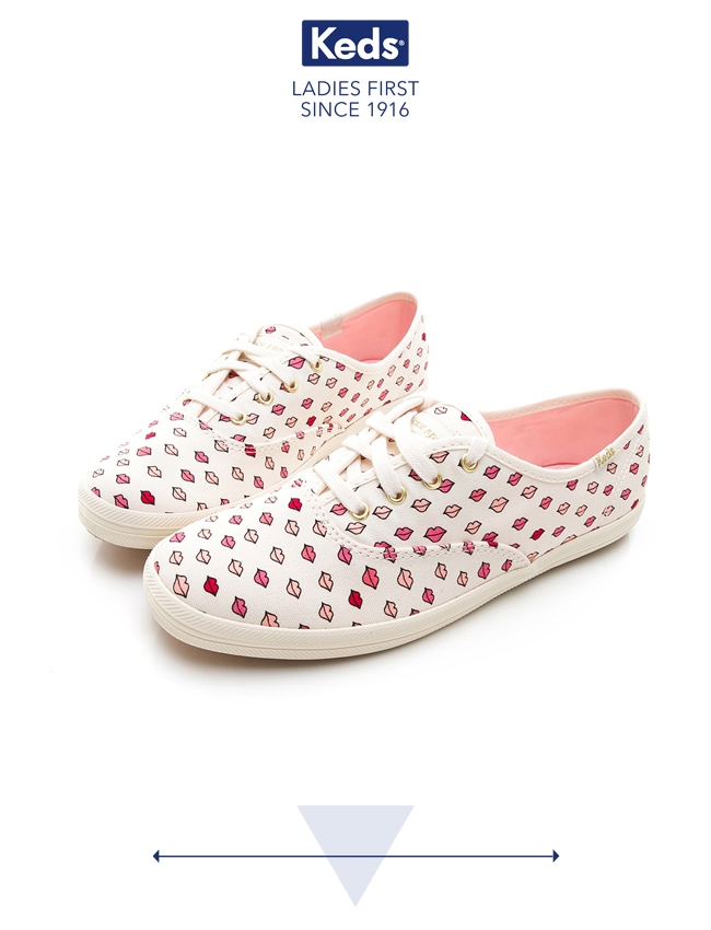 Keds x Kate Spade 聯名款 CHAMPION 嘴唇休閒鞋-白