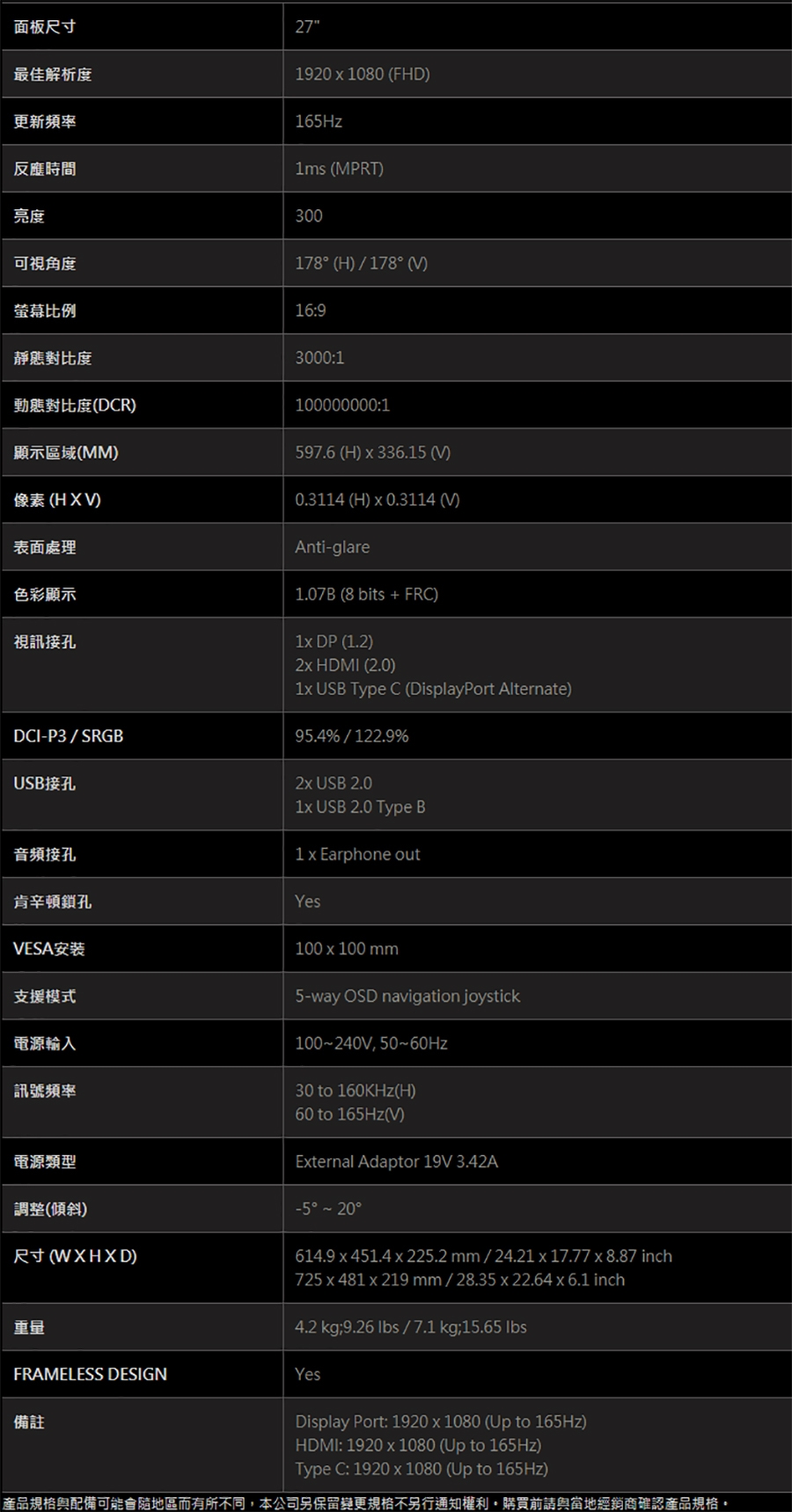 MSI微星 Optix MAG272 27型 VA 165Hz電競螢幕