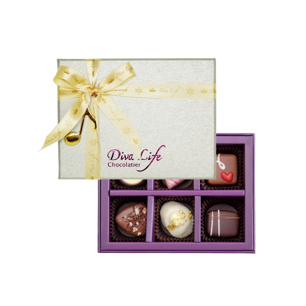 Diva Life 音樂聖誕 經典6入禮盒(比利時夾心巧克力)