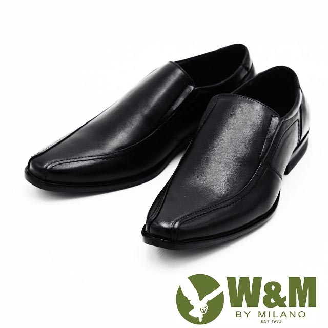 W&M 商務皮鞋 英倫增高男鞋-黑