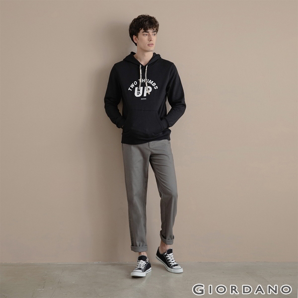 GIORDANO 男裝彈力斜紋棉窄管卡其褲 - 03 淺灰