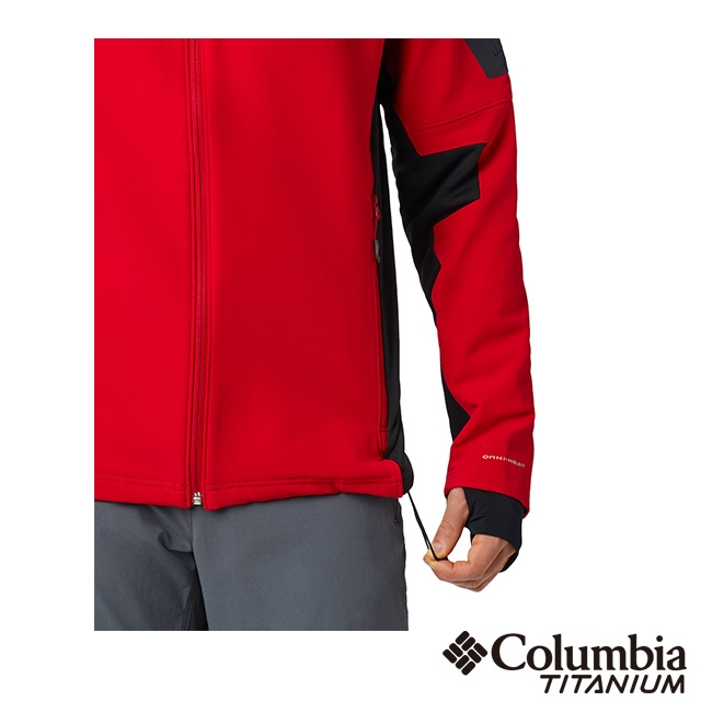 Columbia 哥倫比亞 男款- 鈦 防潑鋁點保暖軟殼外套-紅色