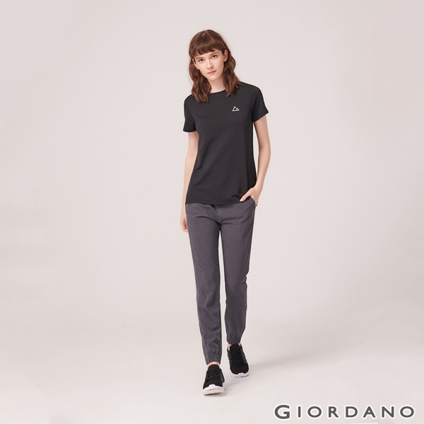 GIORDANO 女裝G-MOTION反光LOGO運動T恤-09 標誌黑