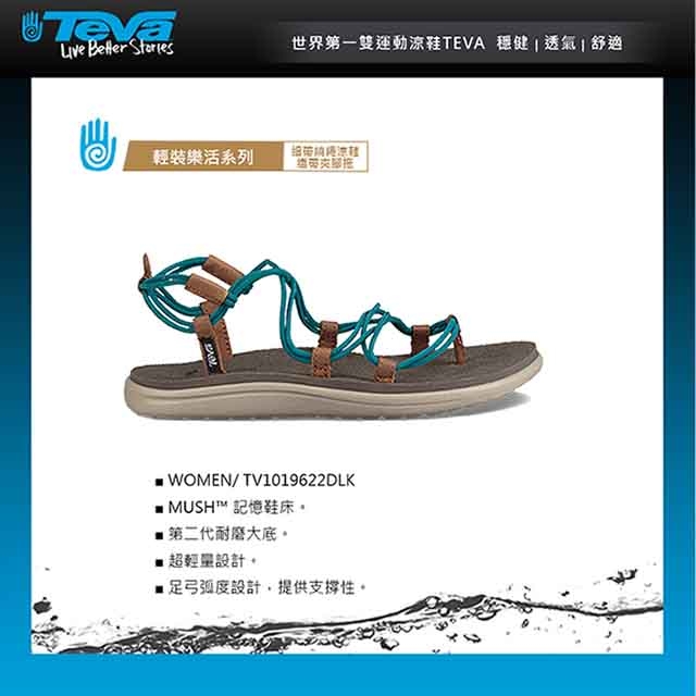 TEVA Voya Infinity 細帶繞繩涼鞋 湖水藍 女