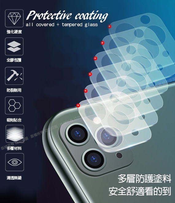 Xmart for iPhone 11 6.1吋加強四角防摔空壓氣墊殼+一體成型鏡頭玻璃貼