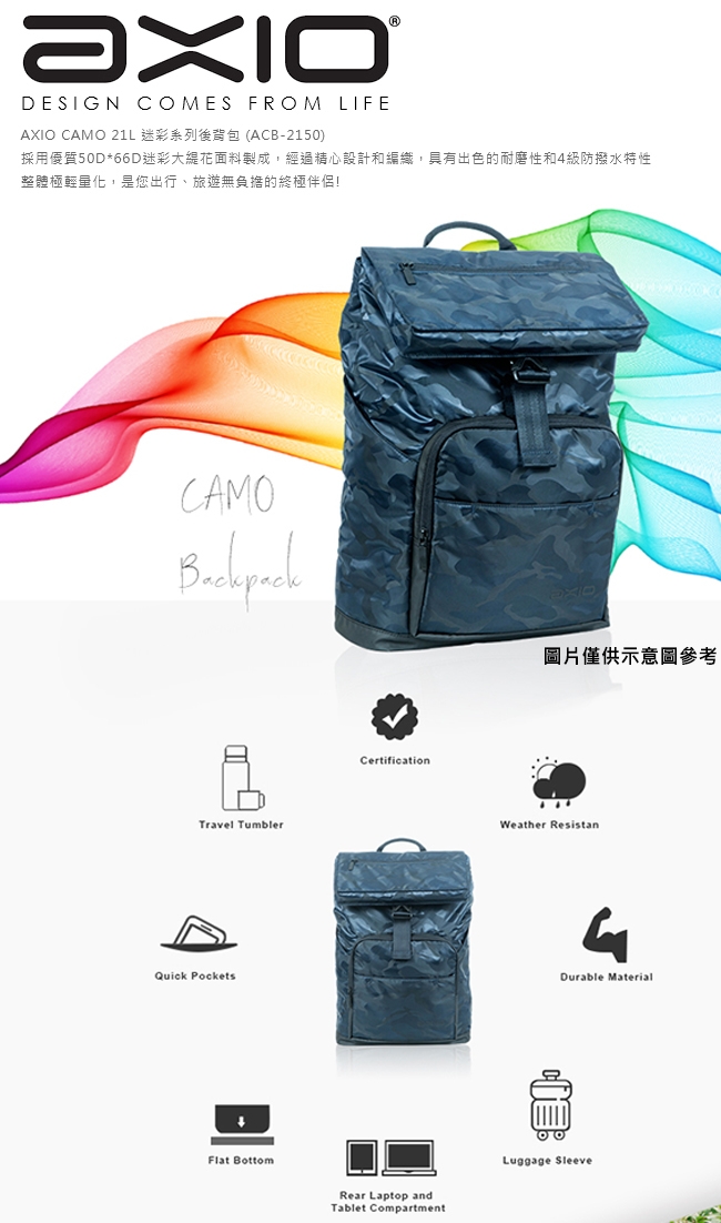 AXIO ACB-2150 Camo 21L backpack 迷彩系列 運動後背包