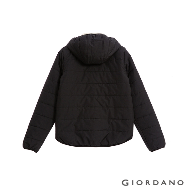 GIORDANO 女裝鋪棉連帽外套 - 09 標誌黑