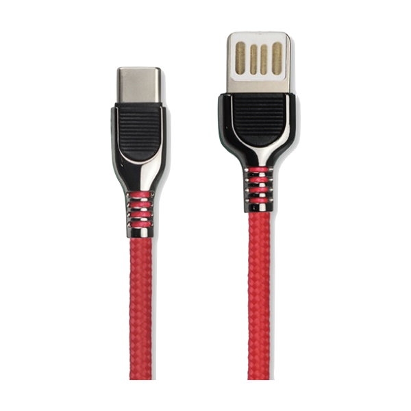 KINYO(TYPE-C)雙面魚叉鋅合金數據線USB-C22(兩入裝)