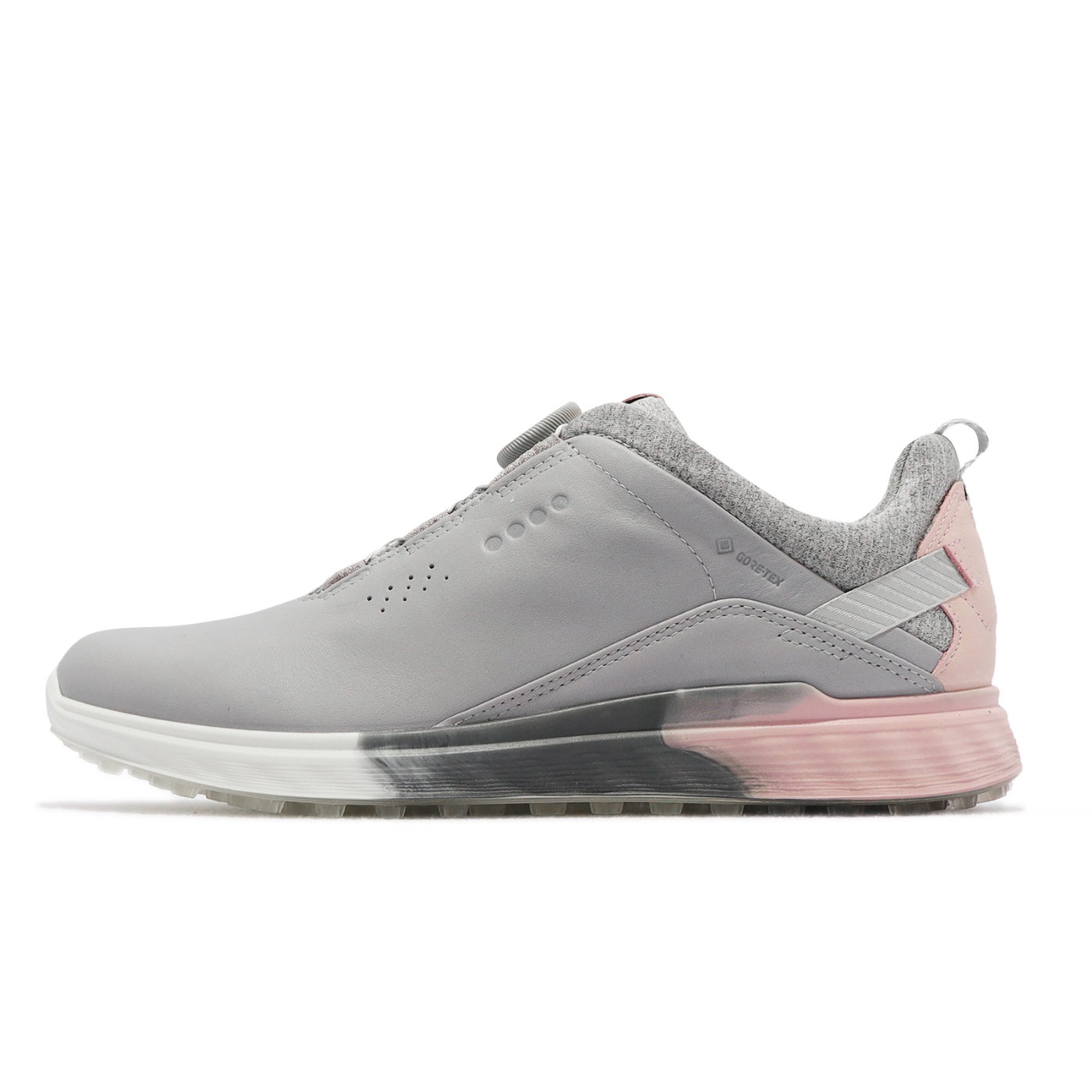 Ecco 高爾夫球鞋W Golf S-Three Gore-Tex 女鞋灰粉紅防水休閒運動鞋