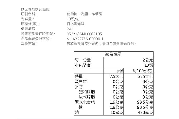 【淨極勁GIGIJING】勁元素加鹽葡萄糖錠 (一盒12包)