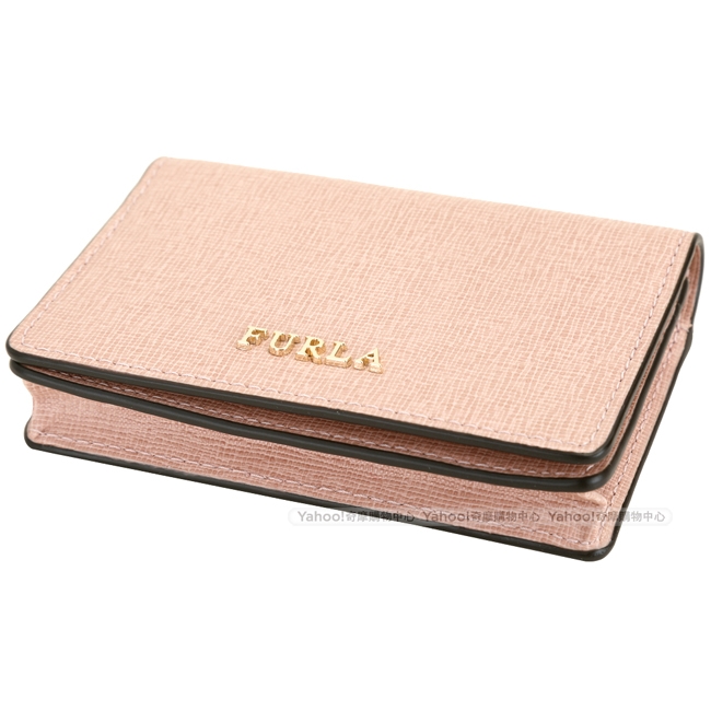 FURLA Babylon 金字防刮牛皮萬用卡片夾(月光粉)
