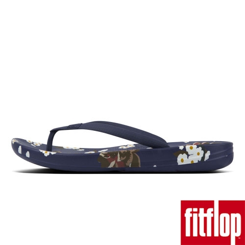 FitFlop IQUSHION印花夾腳涼鞋皇家藍