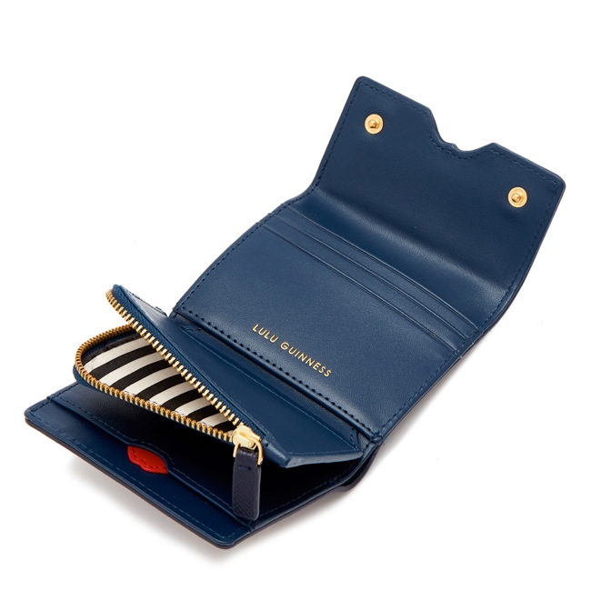 LULU GUINNESS SAFFIE 短夾 (藍)