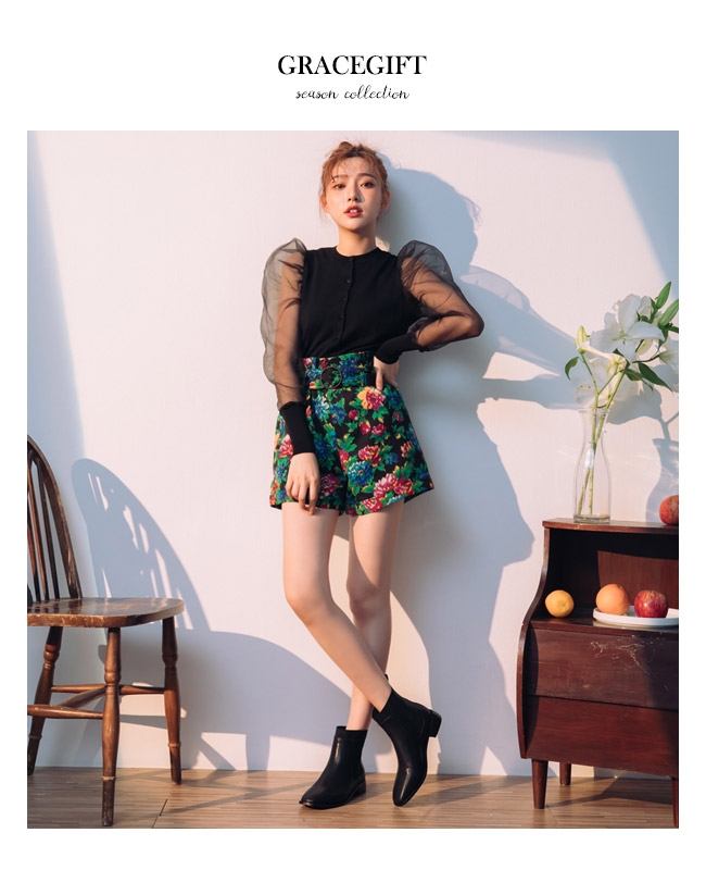 Grace gift-方頭側鬆緊帶短靴 黑