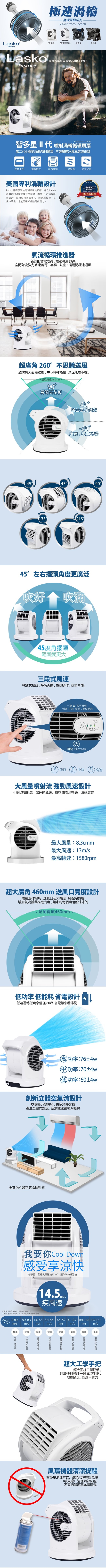 【美國 Lasko】AirSmart 智多星二代 小鋼砲渦輪噴射循環風扇 U11310TW