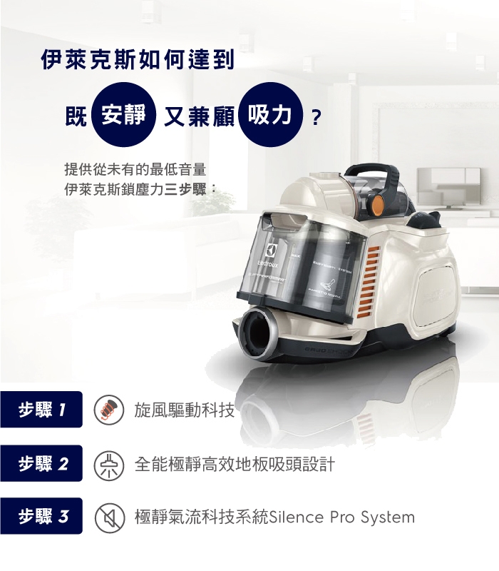 Electrolux 伊萊克斯歐洲原裝進口靜音旋風式集塵盒吸塵器ZSP4304PP