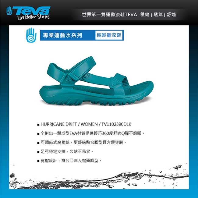 TEVA Hurricane Drift 女 極輕量涼鞋 湖水藍