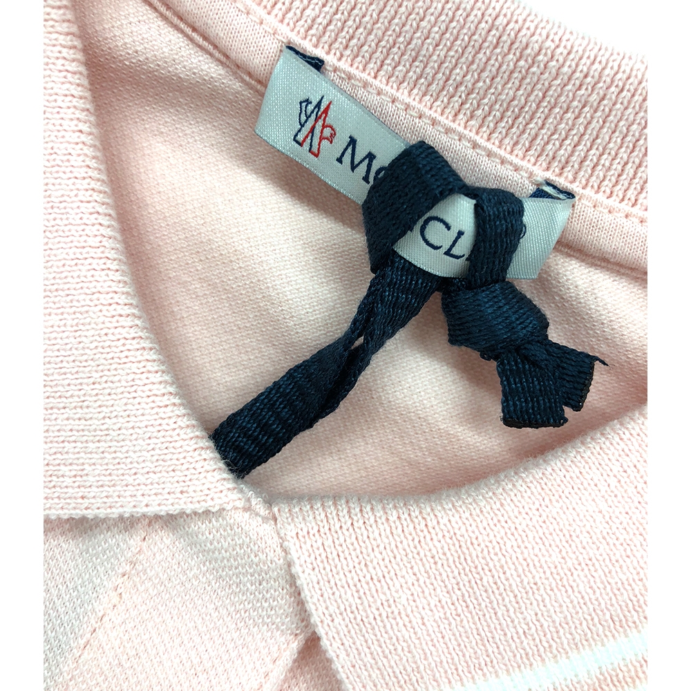 MONCLER 童裝 淺粉棉質短袖polo衫