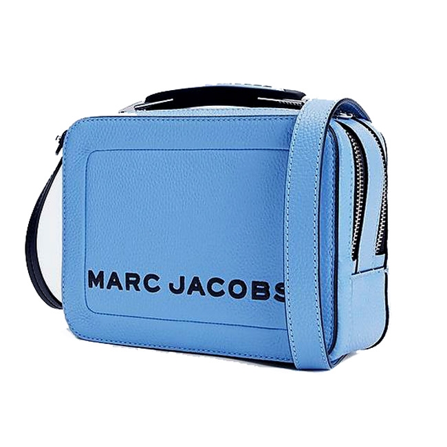 MARC JACOBS THE BOX 20 雙拉鍊牛皮手提/肩背兩用包(小款/天空藍)