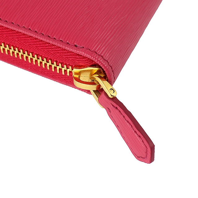 PRADA SAFFIANO 經典交錯紋防刮皮革拉鍊長夾(桃粉色)
