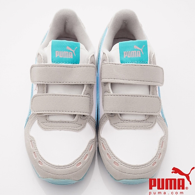 PUMA童鞋 雙絆帶流線鞋款 TH60732-78灰藍(中小童段)