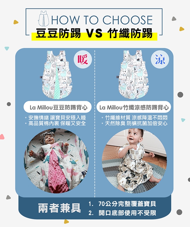 La Millou 豆豆防踢背心70cm幼童款-繽紛萌萌豬(地中海藍)