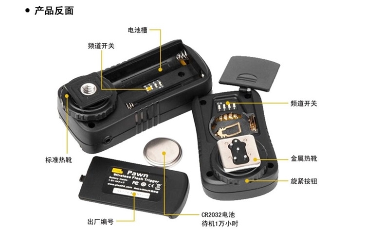 PIXEL品色Canon閃光燈離閃器(含無線電快門遙控器)Pawn TF-361