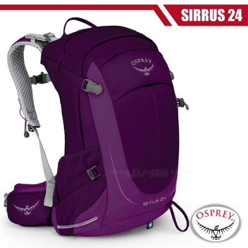 OSPREY 女新款 SIRRUS 24 輕量透氣健行登山背包_秋天紫 R