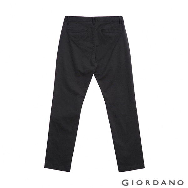 GIORDANO 男裝防皺彈力修身卡其褲 - 07 深灰