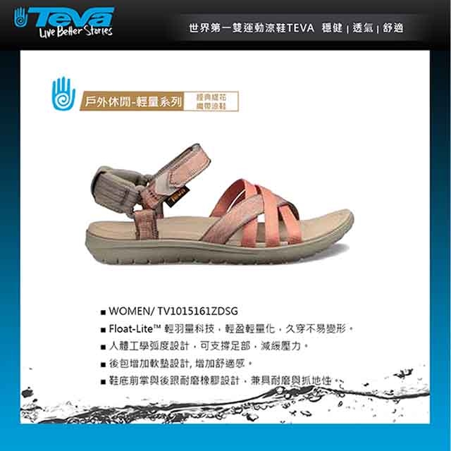 TEVA Sanborn Sandal 經典緹花織帶涼鞋 裂紋沙漠橘 女