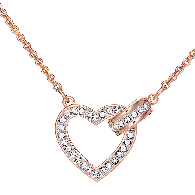 SWAROVSKI施華洛世奇 LOVELY玫瑰金水晶項鍊