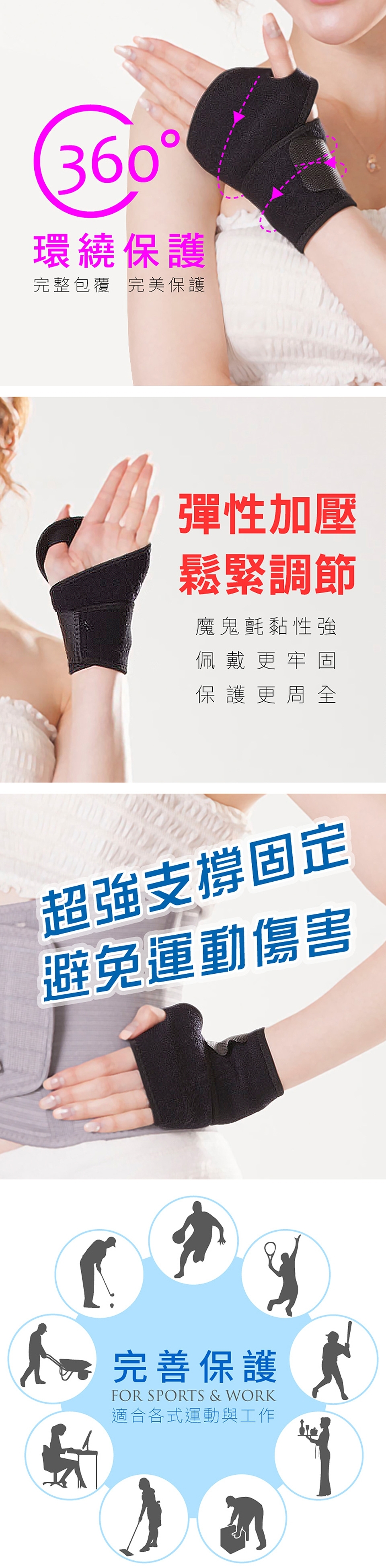 【Yi-sheng】*發燒新品*健康減壓護脊板挺背帶(611美背+拇指護腕)