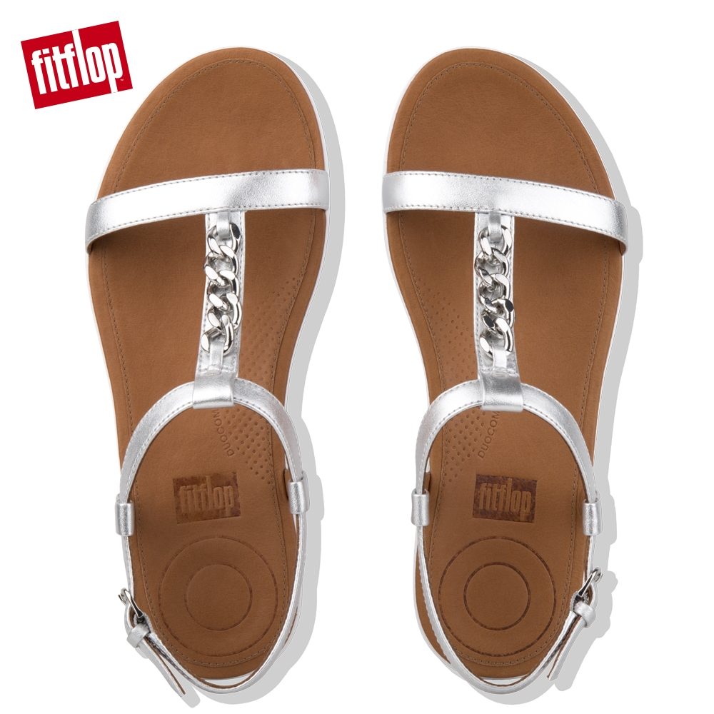 FitFlop LANA CHAIN LEATHER BACK-STRAP 銀色