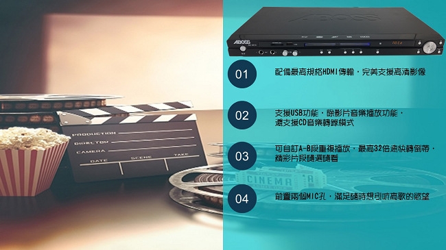 ABOSS 5.1聲道 HDMI DVD光碟機 AB-8810