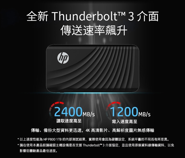 HP P800 512G Thunderbolt 外接SSD固態硬碟