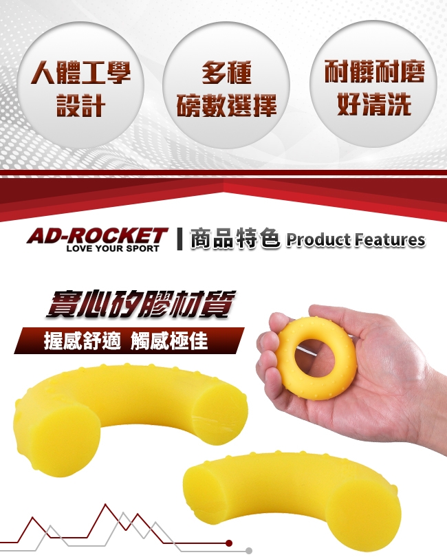 【AD-ROCKET】Grip ring 握力訓練器/握力圈/握力訓練/指力 (20磅)