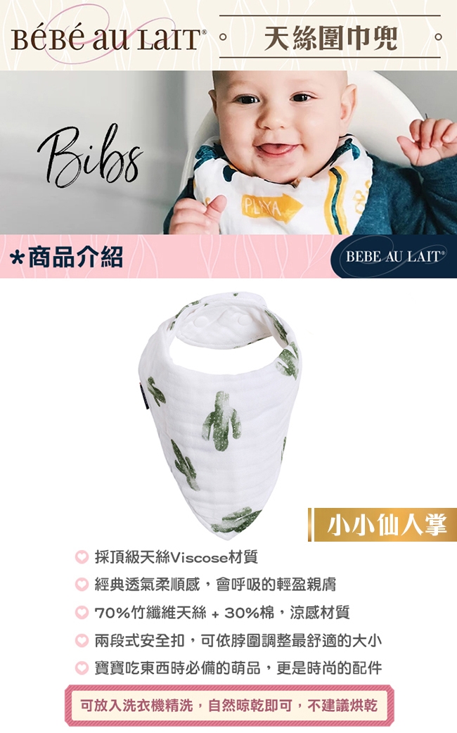 美國 Bebe Au Lait oh-so-soft 天絲圍巾兜 (小小仙人掌)