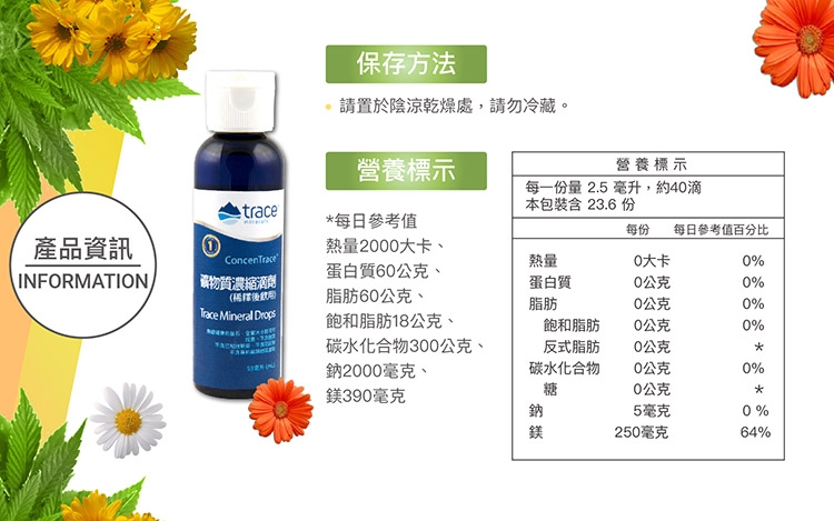 【美國萃思鎂】礦物質濃縮滴劑(59ml/瓶)Trace Minerals