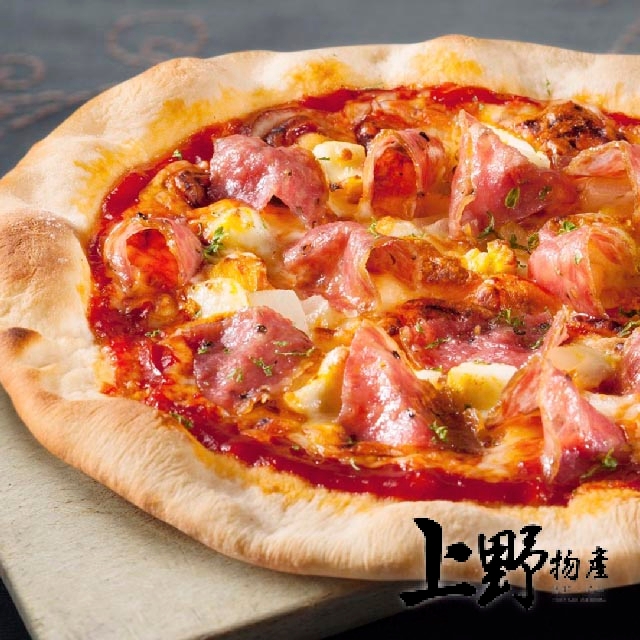 上野物產-歐風情懷義式三重奏(夏威夷8吋披薩、薩克森8吋披薩、青醬鮭魚義大利麵)