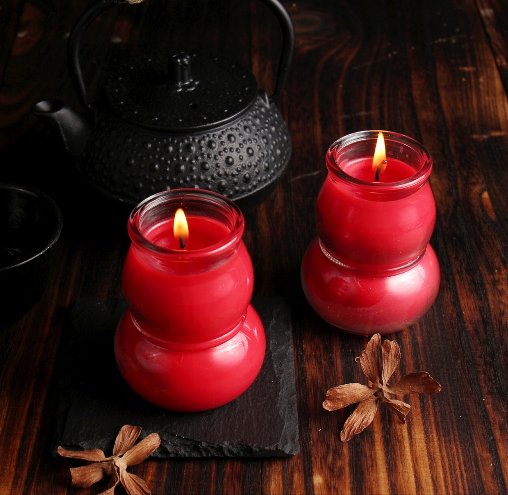 【富山香堂】光明之燈 神桌專用 點燈指路 5號酥油燈葫蘆造型_紅色1組2個_3入組共6個