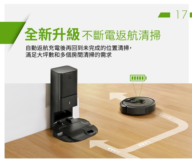 美國iRobot Roomba i7+自動倒垃圾&路徑規劃&智慧地圖&客製APP掃地機器人