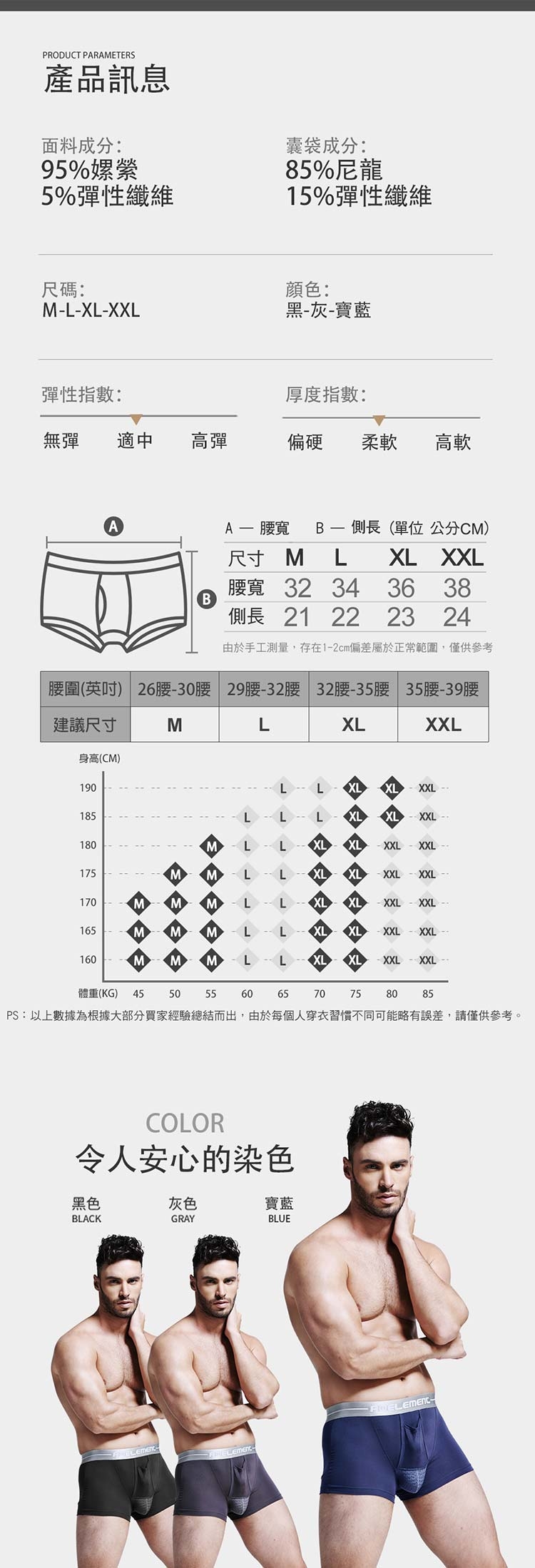 HENIS CHILL透氣溫降網袋 槍彈分離 機能四角褲 (灰)