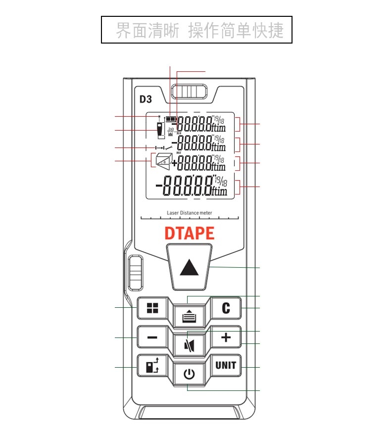 D3激光半自動三合一測距儀-100M(測距儀)