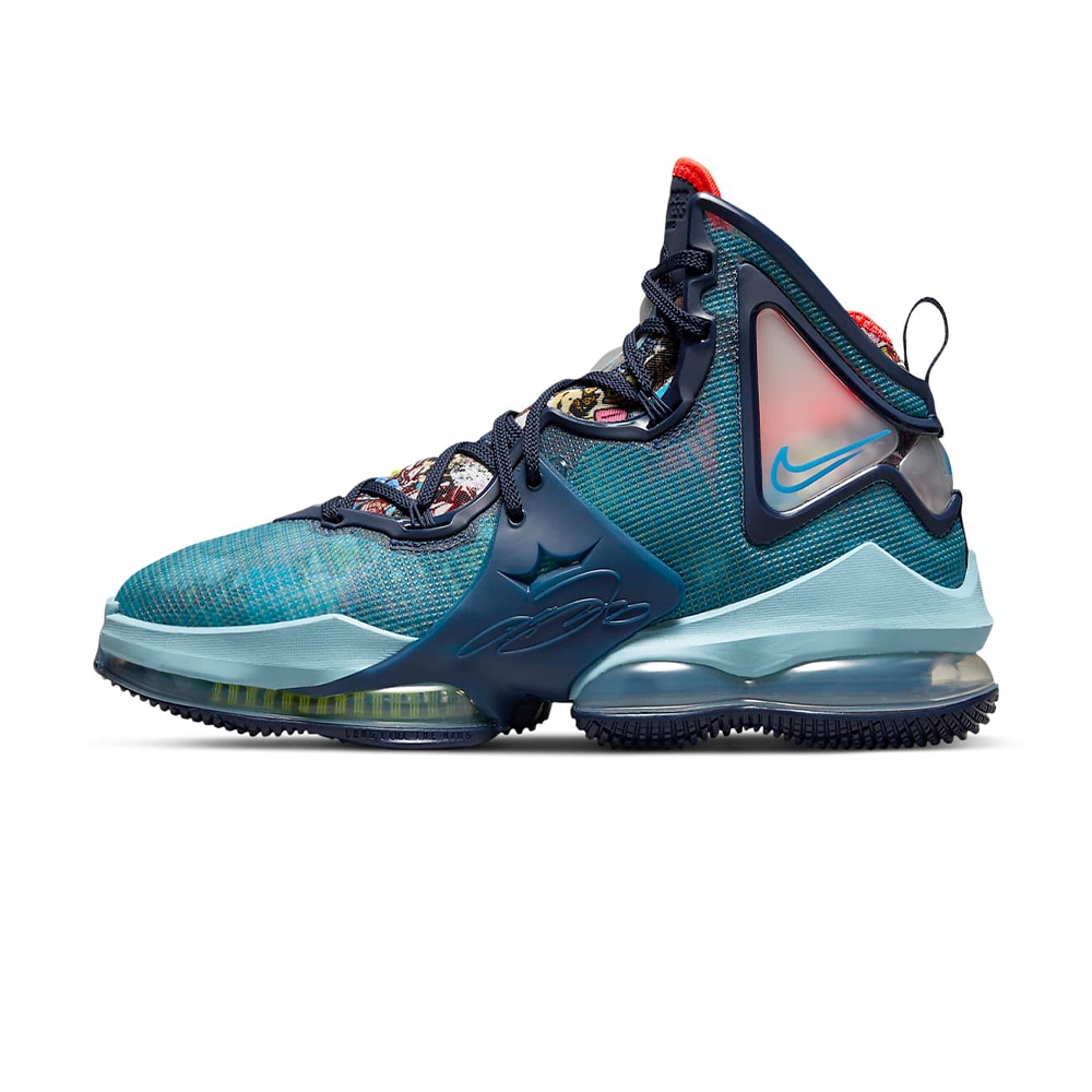 Nike LeBron 19 XIX EP 男鞋藍綠色詹姆士LBJ19 避震包覆籃球鞋DC9340